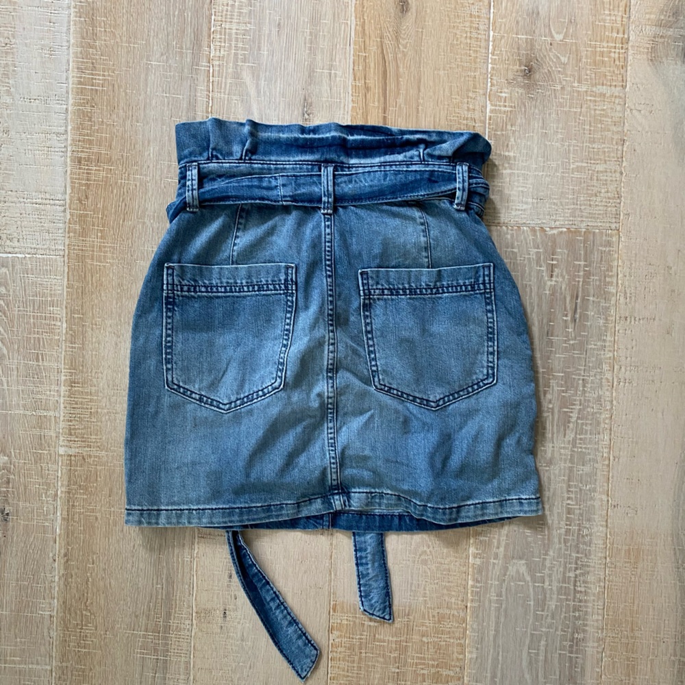 Free People Splendor in the Grass Paperbag Denim Skirt Free People Skirt Size 0 - Picture 7 of 7